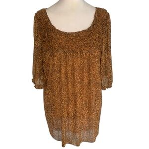 Rose + Olive Smocked Top Women’s Large Animal Print